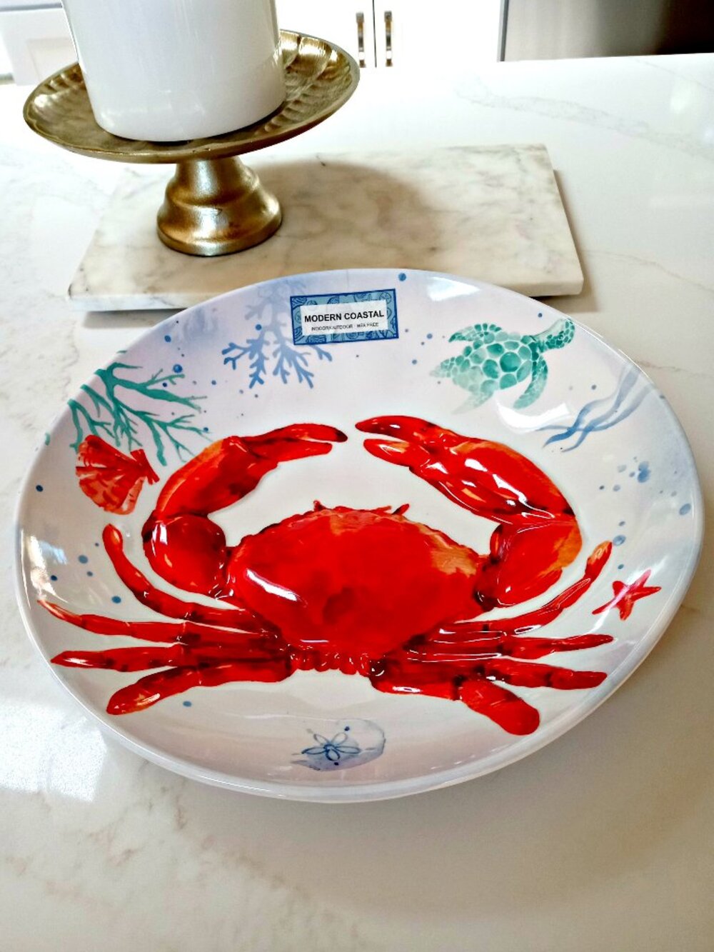 NEW! BEACH COTTAGE HEAVYWEIGHT EXTRA LARGE CRAB SERVING BOWL